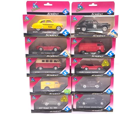 Solido, a boxed group (Sixties Series) to include No.4533 AC Cobra 427 and others. Conditions although unchecked generally ap