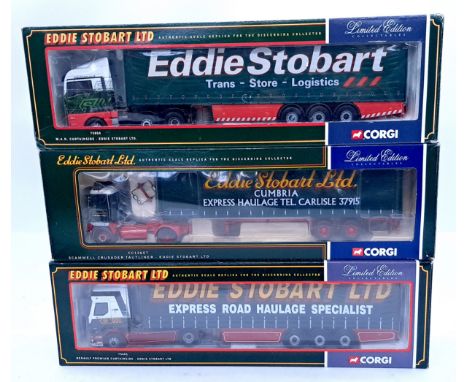 Corgi, a boxed 1:50 scale "Eddie Stobart" group to include 75601 Renault Premium Curtainside and others. Conditions generally