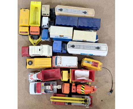 Corgi, Matchbox and similar, an unboxed group of commercial cars to include Corgi Ford Transit "24 Hour Service" plus others.