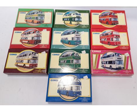 Corgi, a boxed group of "Public Transport" Vehicles. Includes "The Yorkshire Rider" Series Bradford 91862 with others. Althou