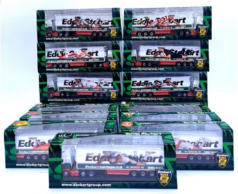 Oxford Diecast, a boxed 1:76 scale "Eddie Stobart" group to include SHL15FR "Stobart Super League.co.uk"; SHL10FR Hull Kingst