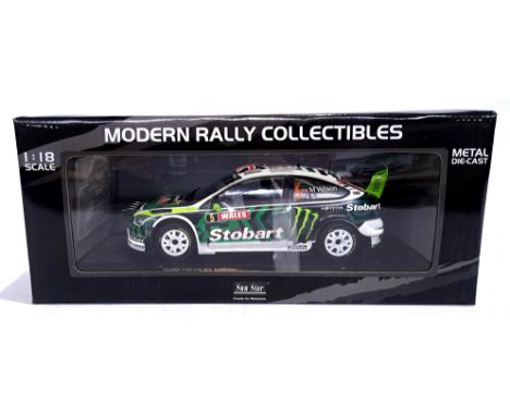 Sun Star, a boxed 1:18 scale "Modern Rally Collectibles" 3948 Ford Focus RS WRCO8 "5 M.Wilson/S.Martin". Conditions generally