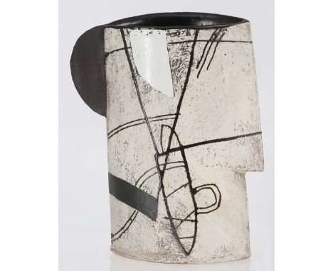 John Maltby (British, 1936–2020). Moonlit Landscape, vessel, Steingut guter Zustand, H 28 cm / John Maltby (British, 1936-202