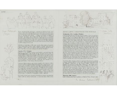Casson (Sir Hugh, British architect, interior designer, and artist, 1910-1999) Three original illustrations for Casson's 'Dia
