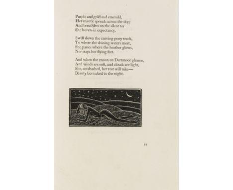 Golden Cockerel Press.- Clay (Enid) Sonnets and Verses, one of 450 copies, wood-engravings by Eric Gill, original cloth-backe