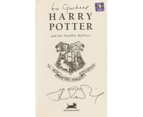 Rowling  (J.K.) Harry Potter and the Deathly Hallows, first edition, signed by the author 'To Gurdeep' with hologram sticker 