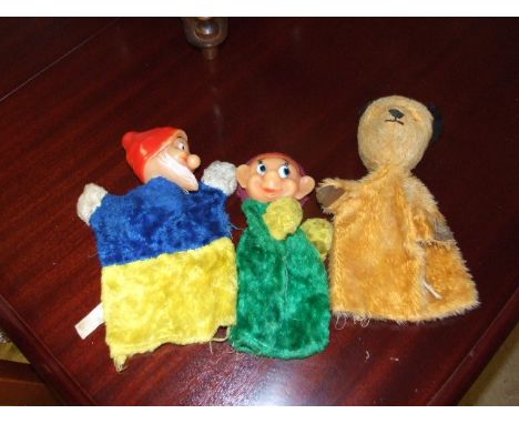 3 Vintage Hand Puppets