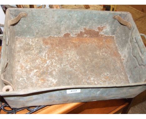Vintage Galvanised Tray 16 x 12 inches 6 deep