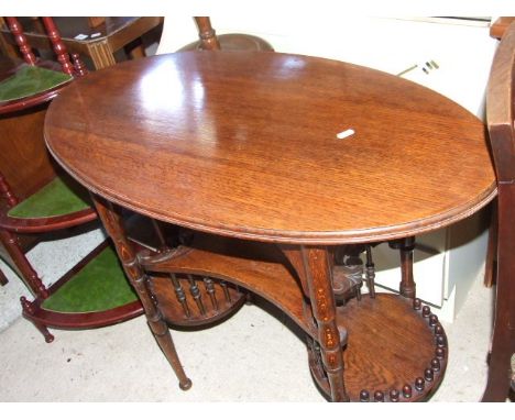 Oak Oval Table with shelf below