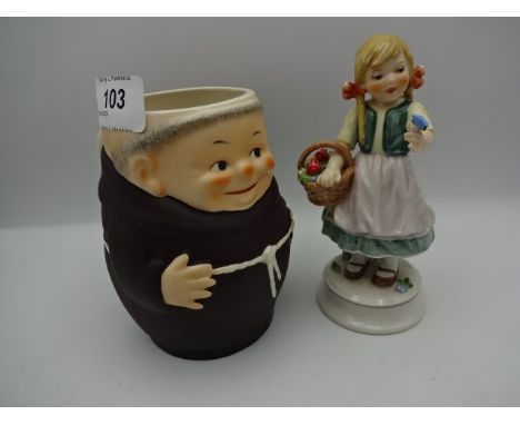 Goebel monk and Hummel 216 figure of a girl