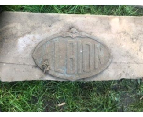 Vintage Cast Iron Albion Plaque / makers badge ( badge is 10 x 6 1/2 inches )