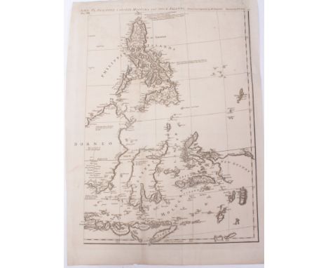 Solomon Bolton (18th century), engraved chart - ‘The Philippines, Carolin, Molucka and Spice Islands’, 1754, 50cm x 37cm.Cond