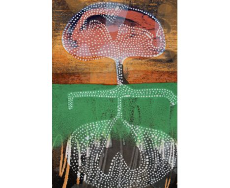 Dale Devereux Barker (b. 1962), vitreous enamel panel, 'Better Future Weeping Honey Locust', 2007, signed. 24.5cm x 15.5cm.