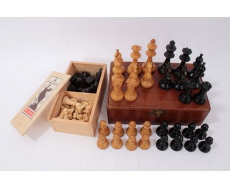 Two stained wood chess sets, one by H.P. Gibson &amp; Sons Ltd (2)