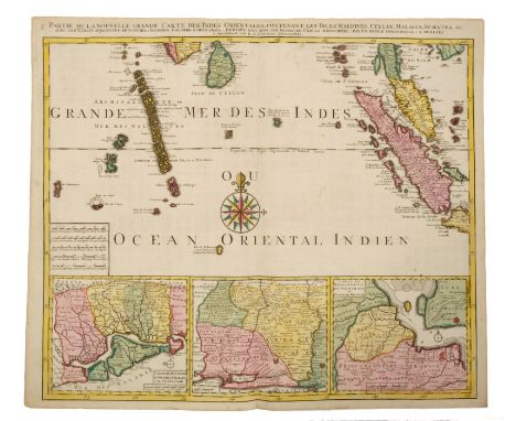 Joachim Ottens (17th / 18th century), set of three (of four) hand-coloured maps - ‘Partie de la Nouvelle Grande Carte des Ind