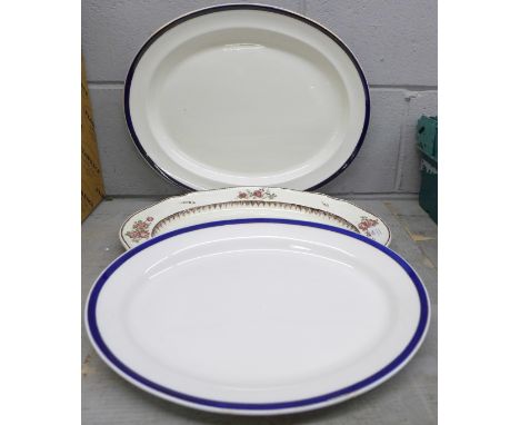 A large Wedgwood meat plate and two other Grimwades meat platters **PLEASE NOTE THIS LOT IS NOT ELIGIBLE FOR IN-HOUSE POSTING