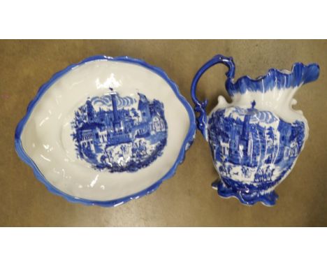 A collection of wash jugs and bowls and a Bell's whisky decanter **PLEASE NOTE THIS LOT IS NOT ELIGIBLE FOR POSTING AND PACKI