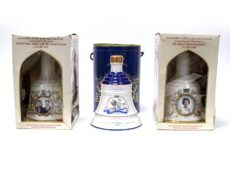 Whisky - Bell's Scotch Whisky Commemorative Bell Decanters, to commemorate the 60th Birthday of Her Majesty Queen Elizabeth I