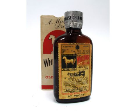 Whisky - White Horse Real Old Scotch Whisky, aged in wood bottled 1951, 70d proof, no size mentioned, miniature bottle, origi