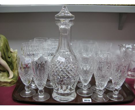 A Waterford Crystal Part Table Service, to include 'Colleen' hocks, brandy and wine glasses, a decanter. (22)