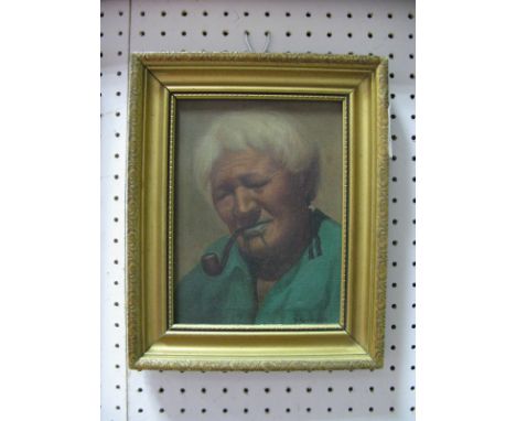 •VERA CUMMINGS (New Zealand, 1891-1949) (ARR) Portrait of Figure Smoking a Pipe, oil on canvas, signed lower right, 19 x 14cm