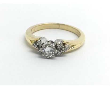 An 18ct yellow gold and diamond ring, approx 0.25ct, approx size J