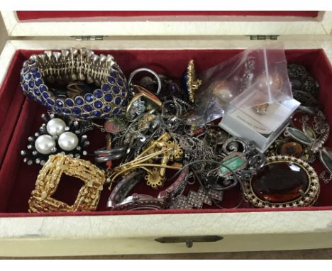 A collection of costume jewellery various compact and lighter.