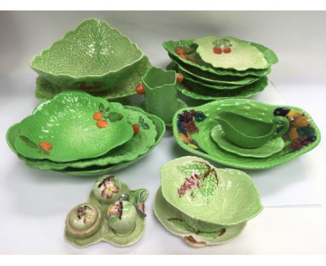 A box containing a collection of mainly Carltonware ceramic items, mostly cabbage ware.