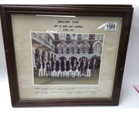 England Cricket touring team signed framed and signed photos, Australia 1978-79, India and Sri-Lanka 1981-82, centenary test 