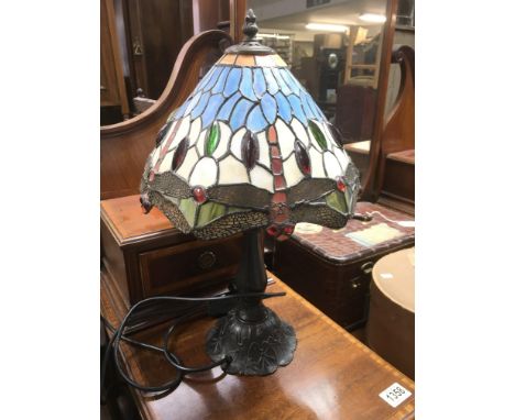 A Tiffany style table lamp.