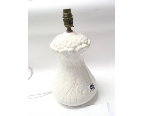 A Belleek porcelain table lamp, 33cm
