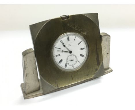 An Omega desk clock with subsidiary dial.