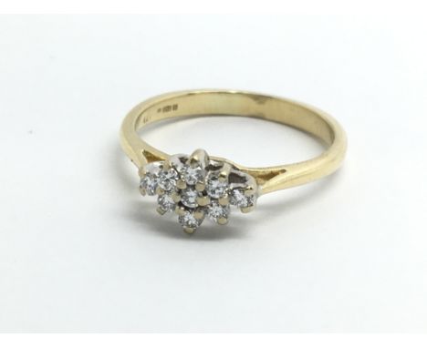 An 18ct yellow gold and diamond ring, approx 0.20ct, size approx J/K