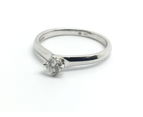 An 18ct white gold and diamond solitaire ring, approx 0.25ct, ring size approx M/N