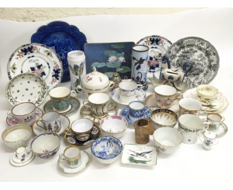 A large collection of ceramics, including some 18th century pieces, factories include Minton, Caughley, Worcester, Copenhagen