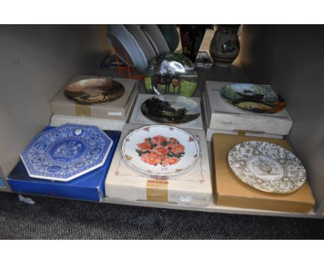 A selection of ceramic display plates including Royal Albert and Spode most with box