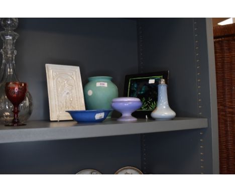 An unusual selection of ceramics including blue Moorcroft pin dish, A Royal Doulton for Mignon lidded trinket dish and simila