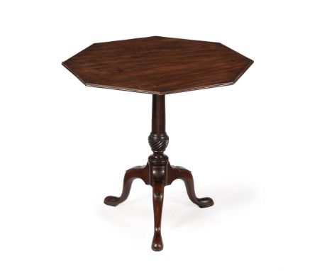 A GEORGE III MAHOGANY OCTAGONAL TRIPOD TABLECIRCA 1760The top with a finely moulded and crossbanded edge69cm high, the top 75