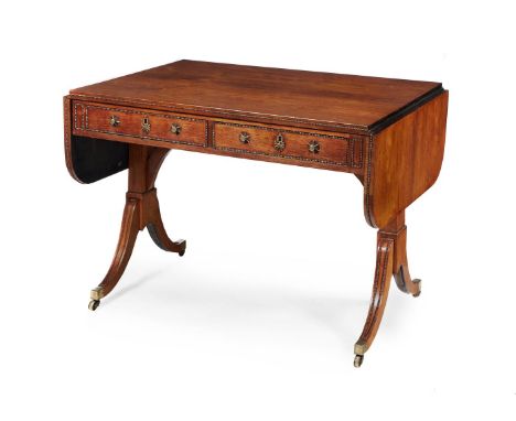 Y A REGENCY ROSEWOOD AND GILT METAL MOUNTED SOFA TABLE IN THE MANNER OF JOHN MCLEAN, CIRCA 1810-1815 72cm high, 154cm wide (w