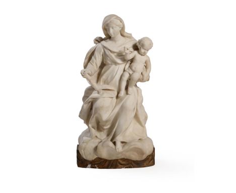 A FRENCH MARBLE GROUP OF THE MADONNA AND CHILD LATE 17TH OR EARLY 18TH CENTURY The Madonna with a sceptre in her proper right