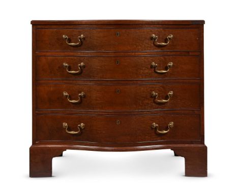 AN EARLY GEORGE III MAHOGANY SERPENTINE COMMODEIN THE MANNER OF THOMAS CHIPPENDALE, CIRCA 176085cm high, 93cm wide, 58cm deep