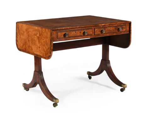 Y A REGENCY 'AMBOYNA' SOFA TABLECIRCA 1815The timber probably amboyna or "Havannah" wood  with rosewood crossbanding, the two