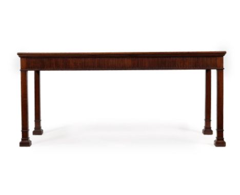 A GEORGE III MAHOGANY HALL OR SERVING TABLECIRCA 179085cm high, 184.5cm wide, 77.5cm deepCondition Report: There are some mar