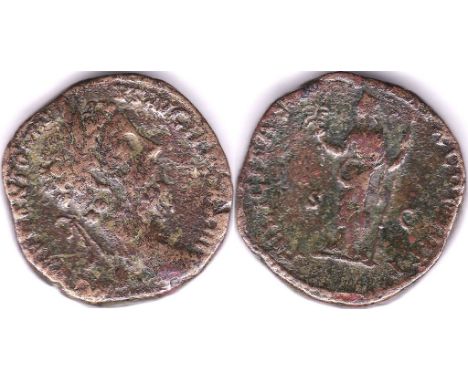 Commodus AD 177-192 Sestertius, rev: Felicitas S.C. Fine to very fine.