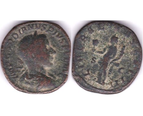 Gordian III AD 238-244 Sestertius rev: LIBERALITAS AVGVSTI S.C. Sear 8714. About fine