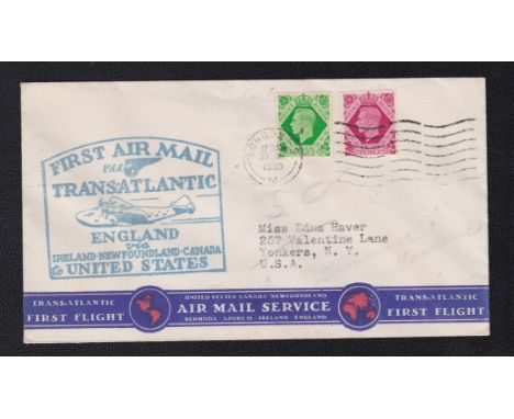 Aviation-Great Britain/First Flights-1939(30th June) fist air mail trans-Atlantic England via Ireland-New Foundland-Canada, f