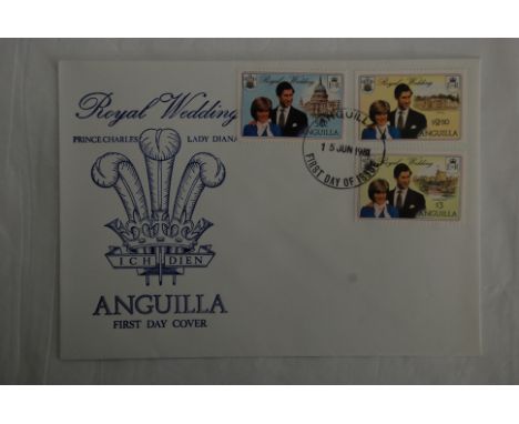 Anguilla 1981-15th June + 14th Sept first day cover with stamps up to $5 royal wedding 1981 u/g from special deluxe sheetlets