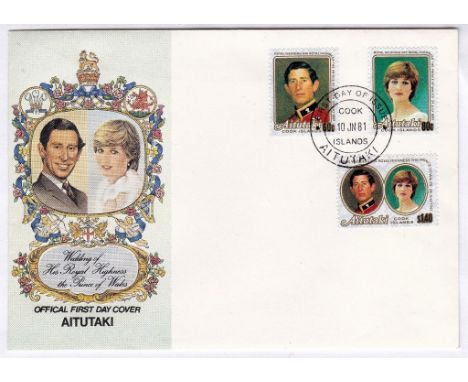 Aitutaki 1981-10th June FDC Royal Wedding First Day Cover u/a
