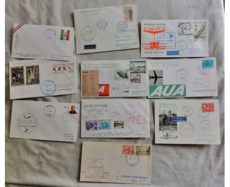 Airmail Selection of (10) first flight +  anniversary flight covers from different countries XXXX