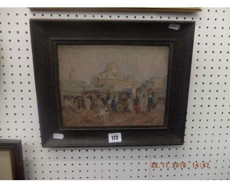 An oil on board middle eastern scene, item on reverse H.F Grifiths 1927